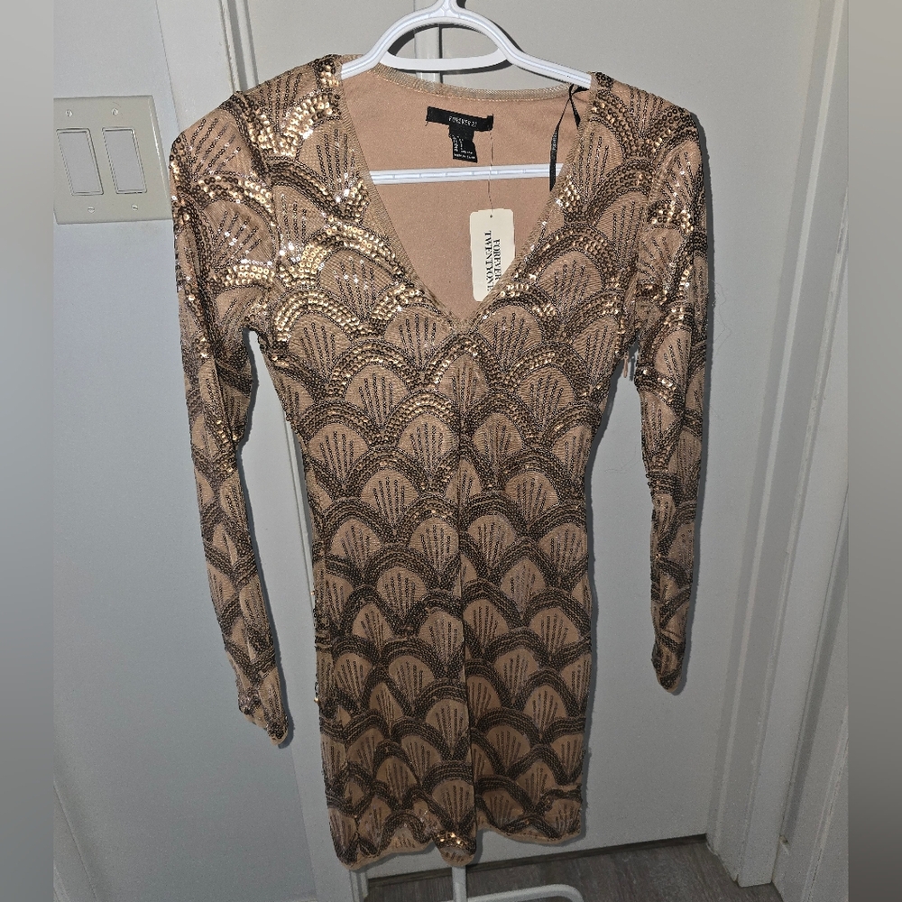 Forever 21 Gold Sequin Dress